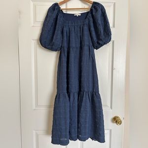 Moon river blue puff sleeve dress XS